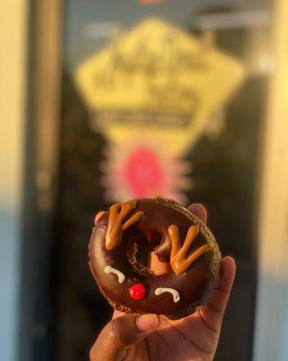 Rudolph chocolate doughnut