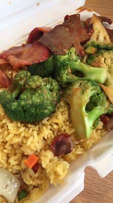 Pork and broccoli lunch special