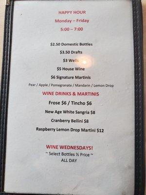 Happy Hour Menu