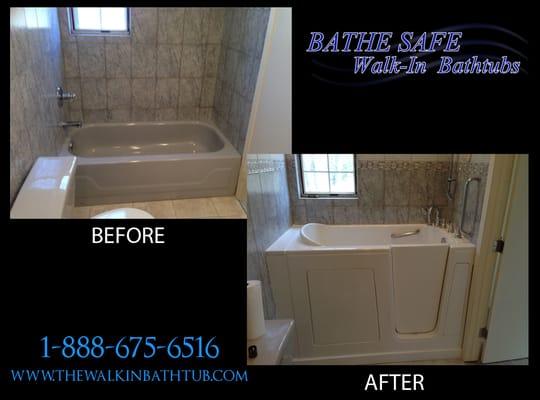 Bathe Safe Walk In Bathtub Before/After