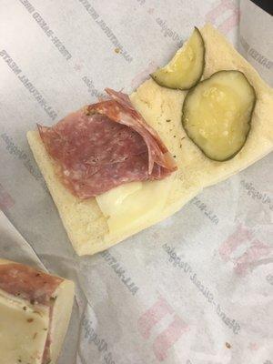 Not Extra pickles and only ONCE slice of eat meat