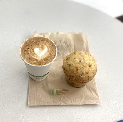 Cappuccino and egg bacon muffin