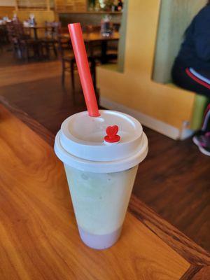 Macha taro boba drink