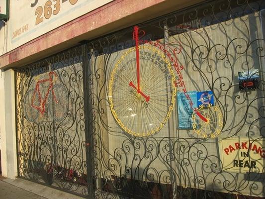 Artistic bicycle iron work.