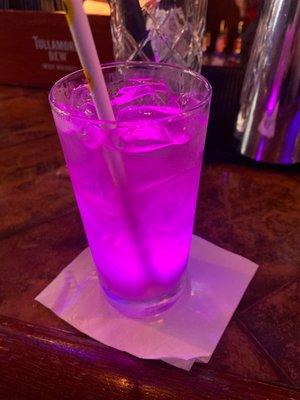 My light up pink disco ball drink!