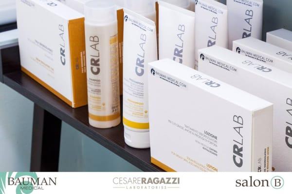 Exclusive specialty hair and scalp treatment products available at salonB inside Bauman Medical in beautiful Boca Raton, Florida.