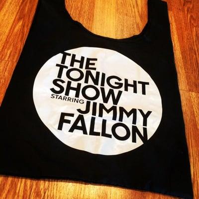 Nylon Bag with 1 color screen Direct to Garment  print for The Tonight Show.