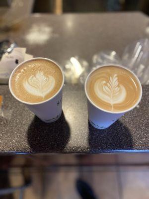 horchata latte and Vanilla latte