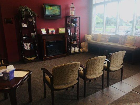 Warm and welcoming waiting room, but don't worry you won't be waiting long! Fast and comprehensive care is something we cherish.