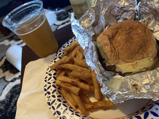 Double cheeseburger and fries