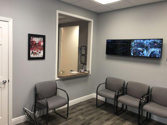 Front desk and waiting area