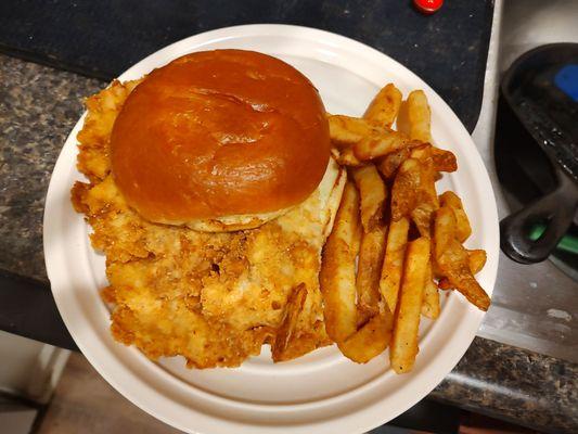 Hoosier tenderloin with french fries