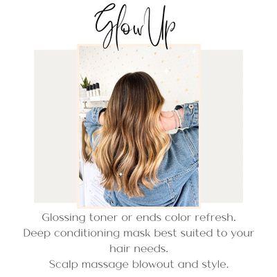 The Glow Up service keeps hair fresh in between color appointments