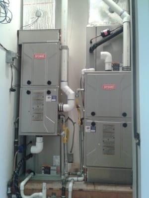 Bryant 97% 2 stage variable speed high efficiency gas furnace installed.