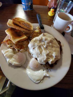 Chicken fried steak - average taste but fast and friendly service!