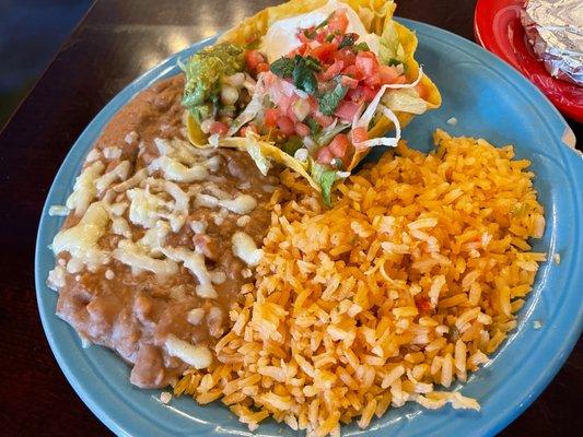 Delicious side of Side Refried Beans and rice!