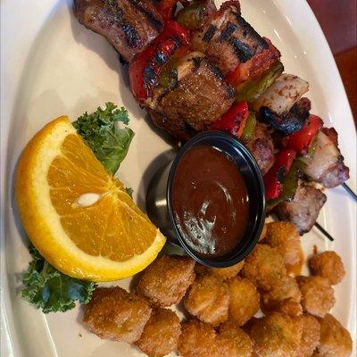 Steak Kabobs & Fried Okra