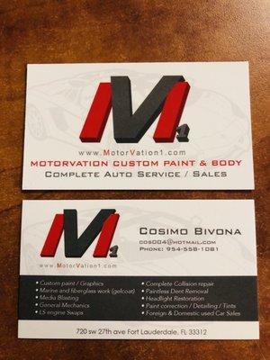 Motorvation Business Cards