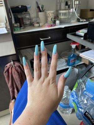 My blue Acryllic nails