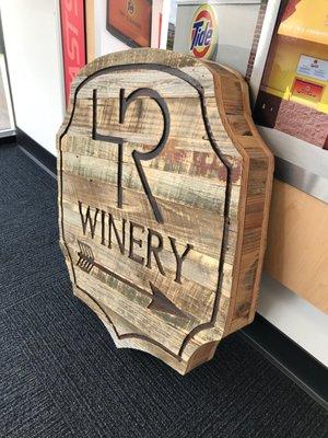 The customer did an awesome job creating this one-of-a-kind barn wood sign.  We added the final engraved touch!