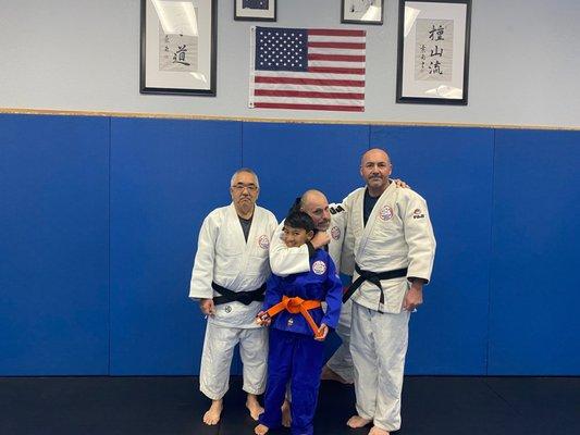 Being promoted to Orange belt!!