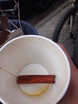 For the first time in forever I saw a stick of cinnamon in my drink...so impressed at the boldness of NY