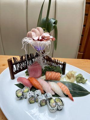 Sushi and sashimi combo