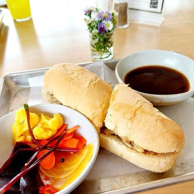 French Dip and pickled vegetables