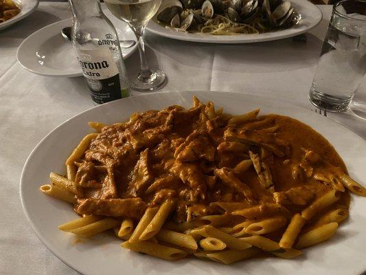 Penne alla vodka with chicken