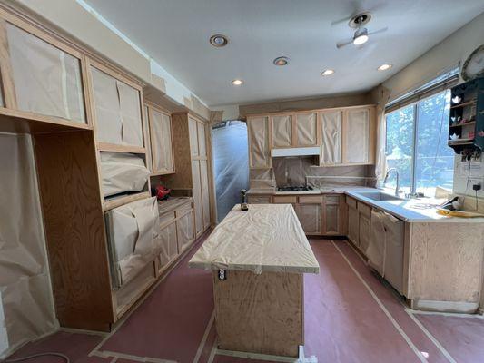 909230-3030  Free estimate Home remodeling   Refinishing kitchen cabinets  custom kitchen cabinets New  doors for kitchen