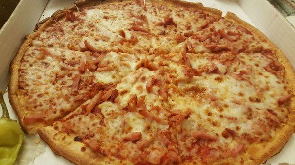 Large Thin Crust with Canadian Bacon