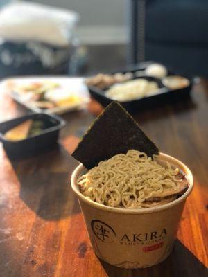 Akira Volcano Ramen, hamachi kama, Yuzu Cheese Cake, spicy tsuke niku