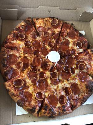 Large Pepperoni and Cup & Char Pepperoni