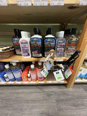 Soaps: Bronner's, Miracle Soap, etc