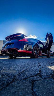 Nissan 370Z Nismo from California showing off its lambo door conversion kit by Vertical Doors, Inc., Get yours now., Nissan, Nissan 370Z, Z,