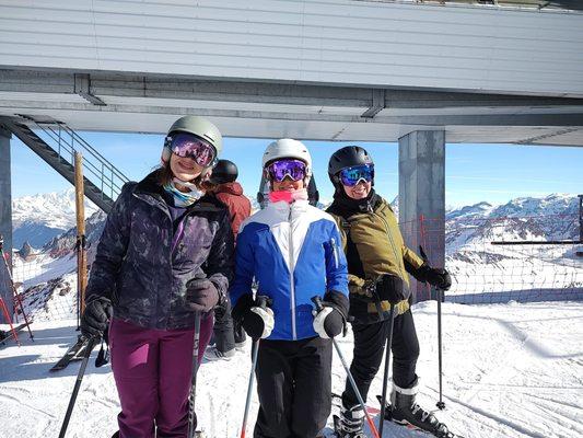 That me this year on left in purple on a ski trip in the French alps!! So fun!! Thanks doctor Artin!