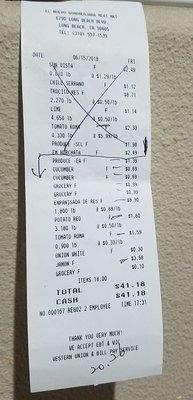 Over charged for things that we did not get. Be careful.  Always check your receipt.