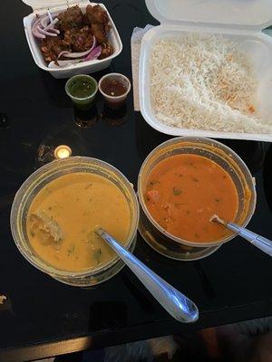 Chicken Tikka Masala, Mixed Veg Pakora, Chicken Hyderabadi wow!