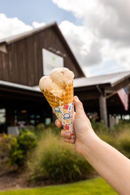 Peach ice cream is back in season!