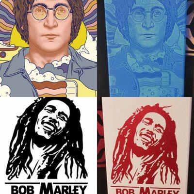 Hexohm vape mods of famous people pictures converted into laser engraved images. There are whole collections of these, like the beatles.