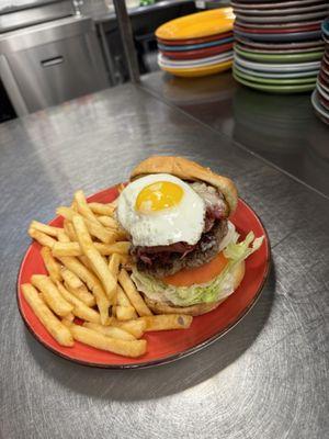 Pastrami Burger w/fried egg