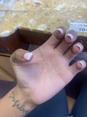 Look at how thick & beat up these nails look fresh out the chair smh.