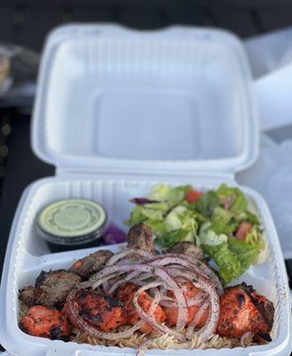 Chicken Kabob and Lamb Kabob