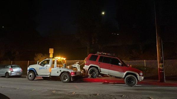 Car getting towed