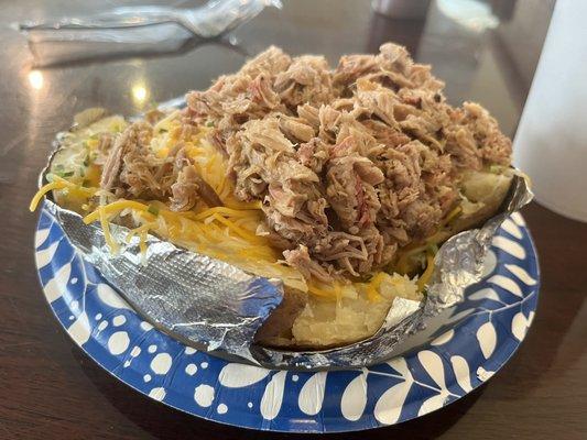 Huge loaded pork potato