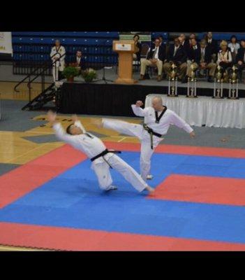 Master Willard and Master Lawrence doing a demo at the Meijer State Games of Michigan.