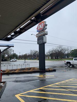 Dairy Queen sign at the Dairy Queen in Luling, Texas.