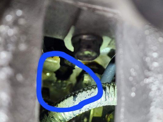 Picture of the hole in the engine