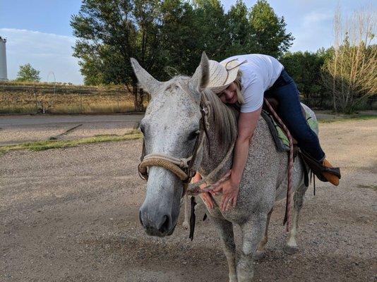 Hugs for the mare