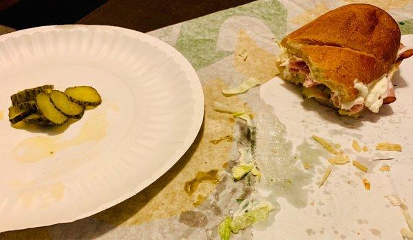 Black Forest Ham Sub - DIDN'T INCLUDE THE PICKLES, BARELY MAYO - just didn't taste good or appealing.